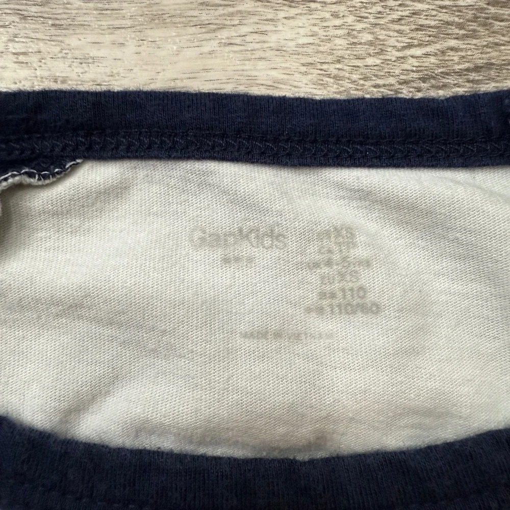 Gap Kids Sequin Logo‎ T Shirt Navy Blue and White Girl's Top